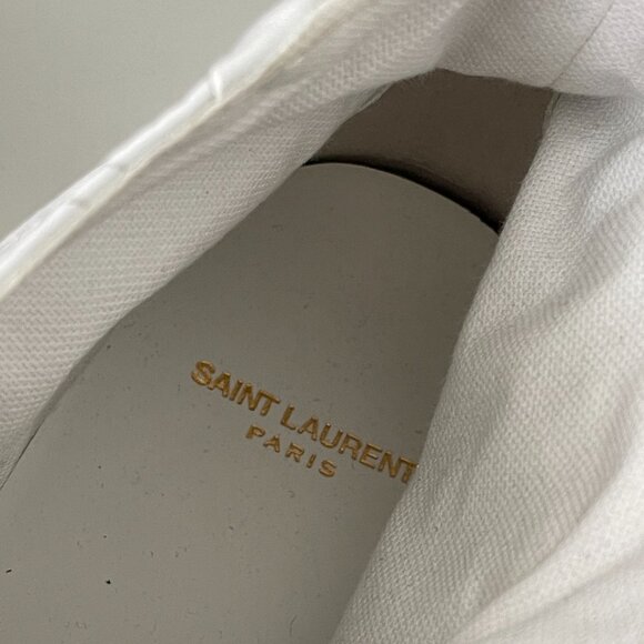 YSL Saint Laurent 561240 White Distressed Men's High Top Sneakers Shoes 46 - Picture 8 of 12